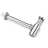 Steel Bottle Trap for Wash basins  12 Inches Pipe | Chrome Finish - Fossa Home